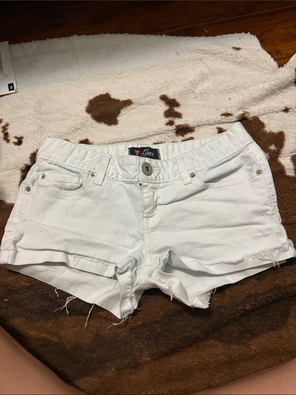 Guess White Denim Cutoff Shorts